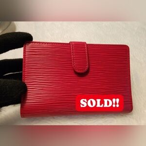 SOLD!! Authentic Louis Vuitton Small Wallet Epi Red Preloved